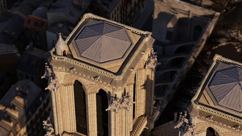 VR體驗場景照-巴黎聖母院北塔(Rose Nord de Notre-Dame de Paris)。