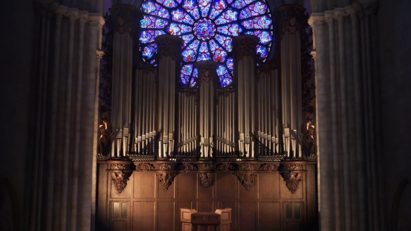 VR體驗場景照-巴黎聖母院管風琴(Orgue de Notre-Dame de Paris)。