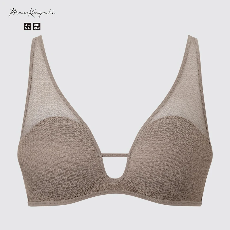 UNIQLO and Mame Kurogouchi 無鋼圈美型胸罩(網眼)NT$790 。(全台店鋪販售)