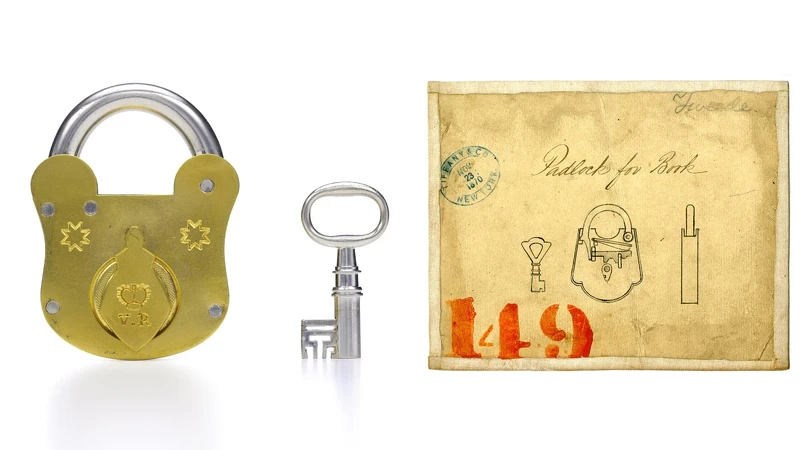 Tiffany & Co. 蒂芙尼掛鎖草圖及掛鎖作品，1883年。