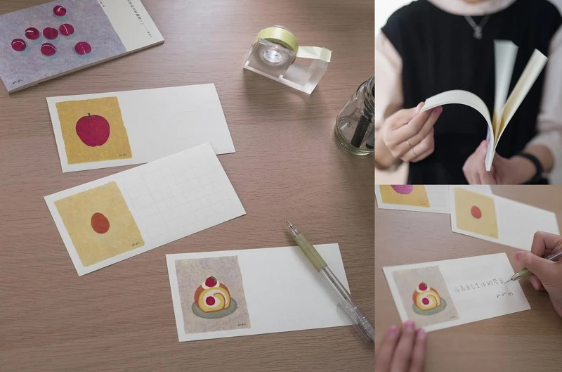 《物件是生活的日常輪廓》一筆箋,收錄土雞蛋、蘋果、草莓蛋糕三款圖像。並有空白、線條及方格三款格式。 《物件是生活的日常輪廓》一筆箋,收錄土雞蛋、蘋果、草莓蛋糕三款圖像。並有空白、線條及方格三款格式。