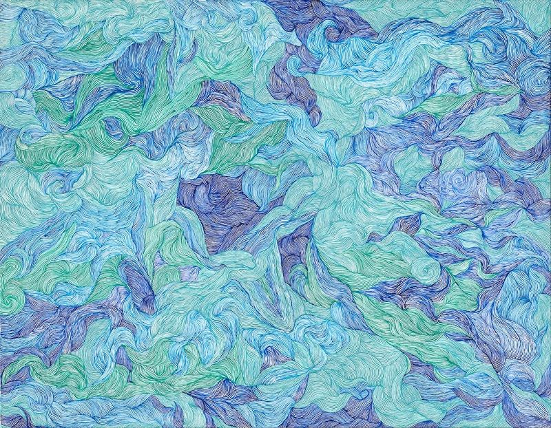 李心潔「海洋與母親」2023_壓克力顏料、畫布_91×117cm 李心潔「海洋與母親」2023_壓克力顏料、畫布_91×117cm