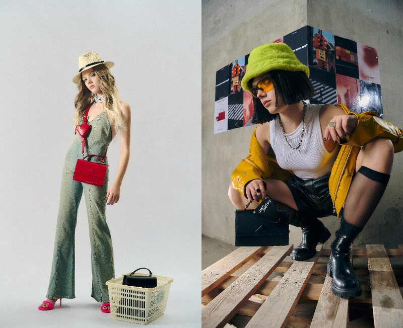 怪美虛實手提包(黑色、燕麥白、櫻桃紅三色)，NT2,680。