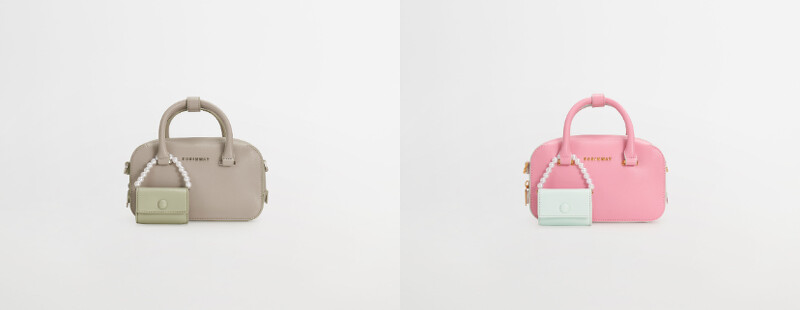 野果造夢手提包(奶油粉、淺太空灰)，NT2,580。