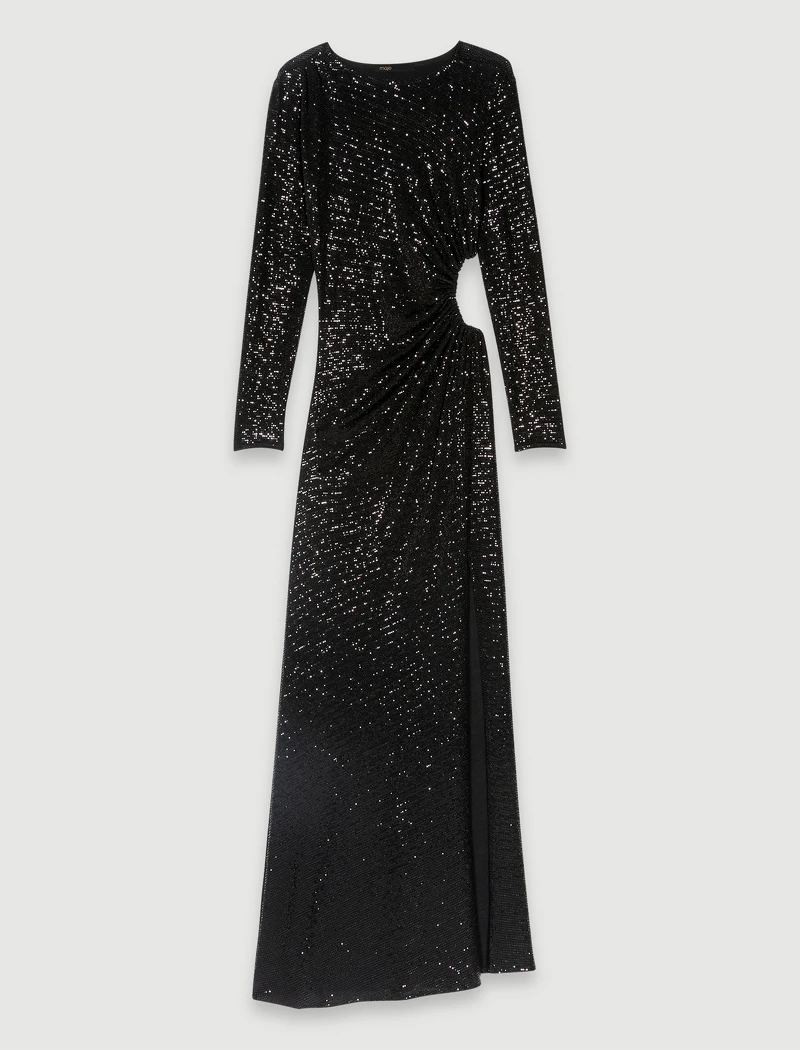 Maje 亮片長洋裝,NT15,990。 Maje 亮片長洋裝,NT15,990。