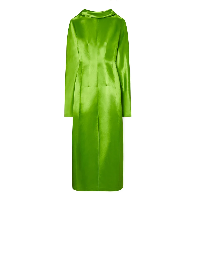 Tory Burch 煌綠高領緞面洋裝 (Brilliant Green) ,NT62,900。 Tory Burch 煌綠高領緞面洋裝 (Brilliant Green) ,NT62,900。