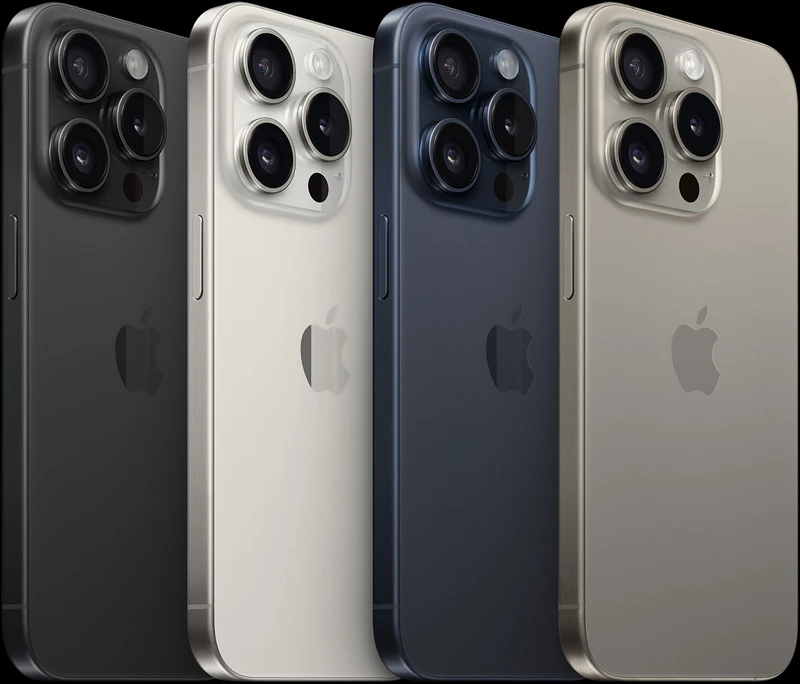 iPhone 15 Pro、iPhone 15 Pro Max共有黑色鈦金屬、白色鈦金屬、藍色鈦金屬和原色鈦金屬4款顏色 iPhone 15 Pro、iPhone 15 Pro Max共有黑色鈦金屬、白色鈦金屬、藍色鈦金屬和原色鈦金屬4款顏色