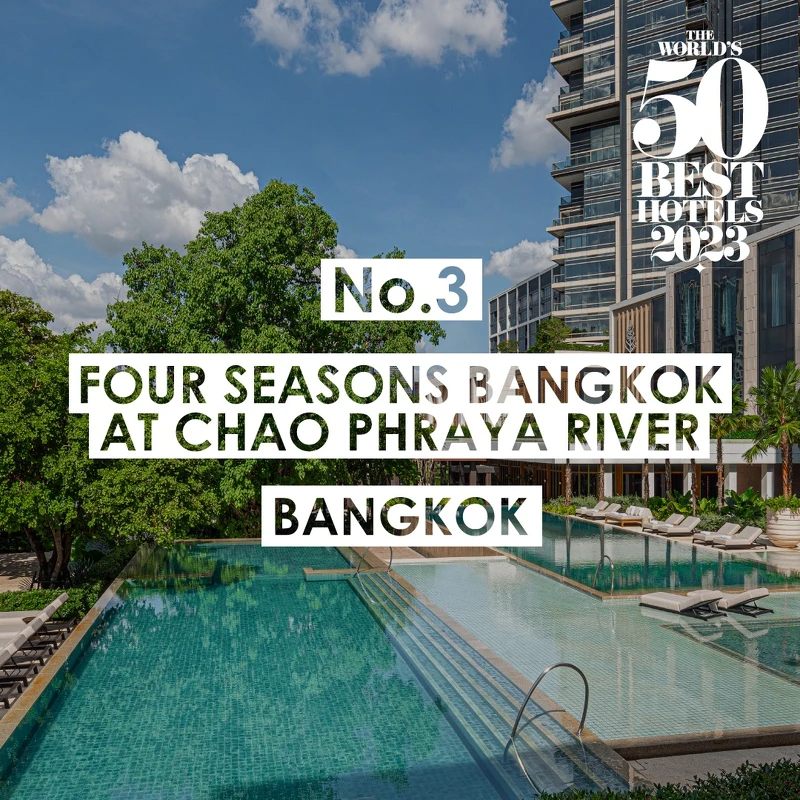 泰國曼谷「Four Seasons Bangkok at Chao Phraya River 」得到第三名。 泰國曼谷「Four Seasons Bangkok at Chao Phraya River 」得到第三名。
