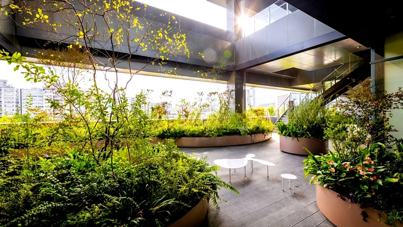 2F-4F野花園露台能眺望7000坪綠湖生態公園