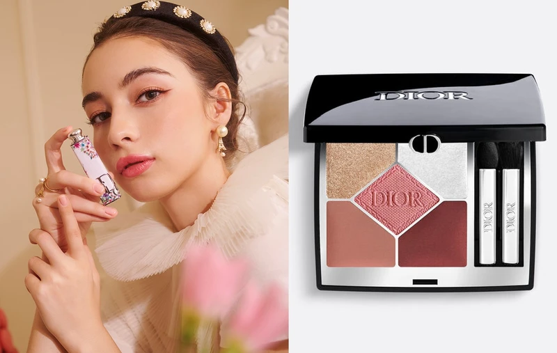 MODEL彩妝使用/迪奧經典五色眼影#843【官網獨賣】、迪奧癮誘唇膏#682與愛戀花語限量外殼。 MODEL彩妝使用/迪奧經典五色眼影#843【官網獨賣】、迪奧癮誘唇膏#682與愛戀花語限量外殼。