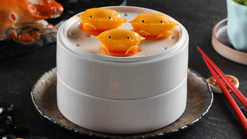 蟹肉鮮蝦餃好吃又好拍。