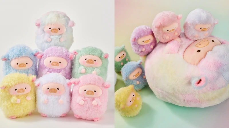 罐頭豬LuLu 彩虹豬羊毛絨公仔。 罐頭豬LuLu 彩虹豬羊毛絨公仔。