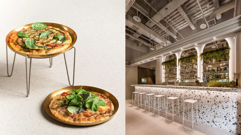 小小樹食的披薩和店內一景