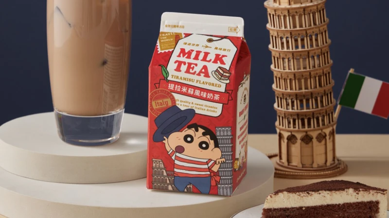 蠟筆小新提拉米蘇風味奶茶。