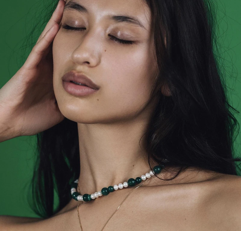 VEERT 綠瑪瑙珍珠鍊，NT$16,580。