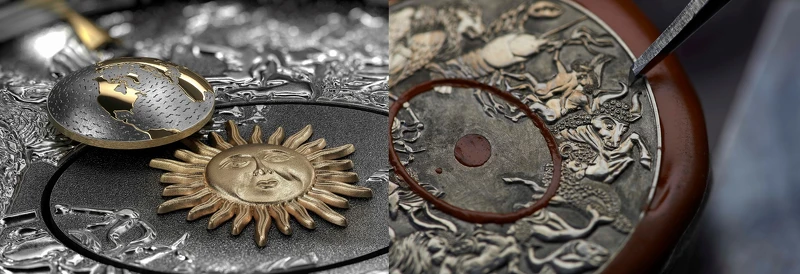 江詩丹頓的雕刻大師以全手工方式展現出無與倫比的雕飾細節，充分展現出12星座圖騰的立體與細膩感