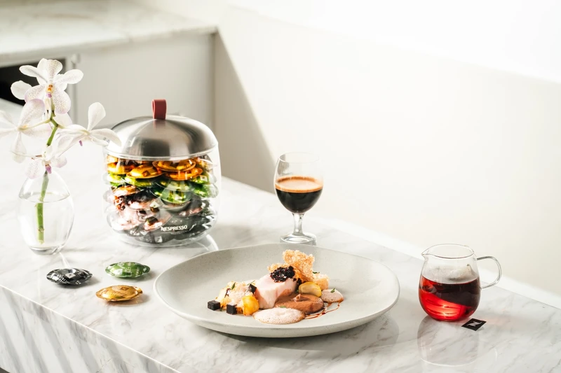 菜品從咖啡的「烘焙」「濃烈」等風味關鍵字作出發，以秋季盛產的「栗子」風味作為主角。