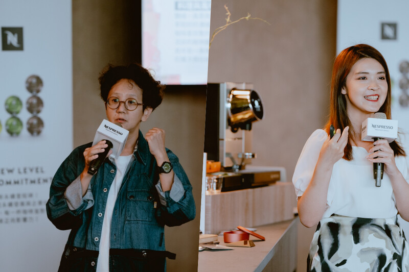 （右）品牌大使 Ximena Chen，（左）咖啡創業整合經理人王詩鈺顧問。