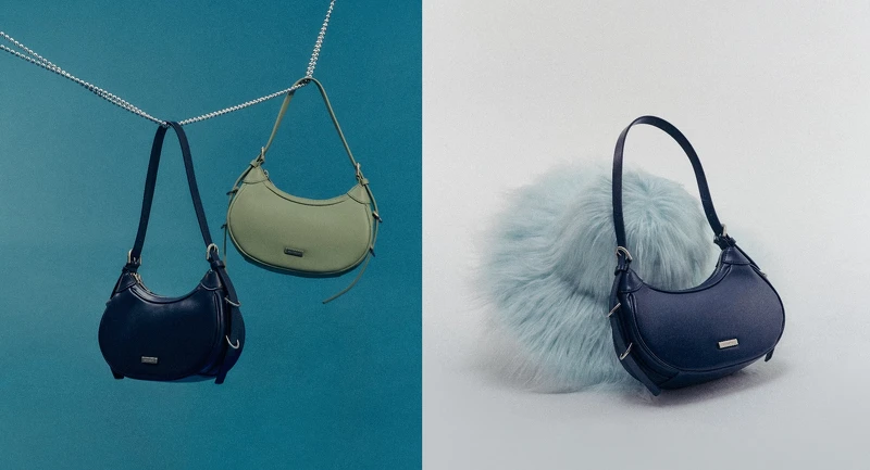 波浪夜塔肩背包，NT$1,980；顏色：黑、白、藍、灰、綠。