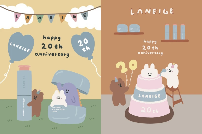 蘭芝20週年生日慶x ChiChi 87小兔聯名主視覺。