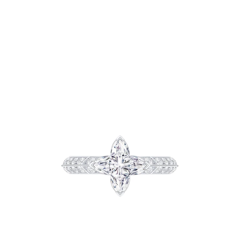 LV DIAMONDS PAVÉ SOLITAIRE Pt950星形切割鑽石戒指$930,000 