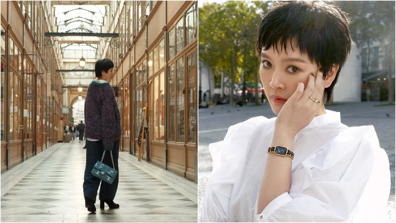 左/紫色毛呢針織衫、黑色粗跟踝靴、雙C Logo丹寧口蓋包Première原創款腕錶、Coco Crush窄版戒指、Coco Crush Toi et Moi戒指小型款,all by CHANEL;彩妝,CHANEL Beauty;白色襯衫、深色寬鬆長褲,導演私物。右/白色荷葉摺飾短袖襯衫、Première原創款腕錶、Coco Crush窄版戒指、Coco Crush Toi et Moi戒指小型款,all by CHANEL;彩妝,CHANEL Beauty。 左/紫色毛呢針織衫、黑色粗跟踝靴、雙C Logo丹寧口蓋包Première原創款腕錶、Coco Crush窄版戒指、Coco Crush Toi et Moi戒指小型款,all by CHANEL;彩妝,CHANEL Beauty;白色襯衫、深色寬鬆長褲,導演私物。右/白色荷葉摺飾短袖襯衫、Première原創款腕錶、Coco Crush窄版戒指、Coco Crush Toi et Moi戒指小型款,all by CHANEL;彩妝,CHANEL Beauty。