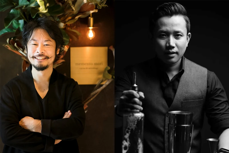 「Memento Mori」創辦人南雲主于三(Shuzo Nagumo)與「Sidecar」吧台經理 Shubham Meisnam。 「Memento Mori」創辦人南雲主于三(Shuzo Nagumo)與「Sidecar」吧台經理 Shubham Meisnam。