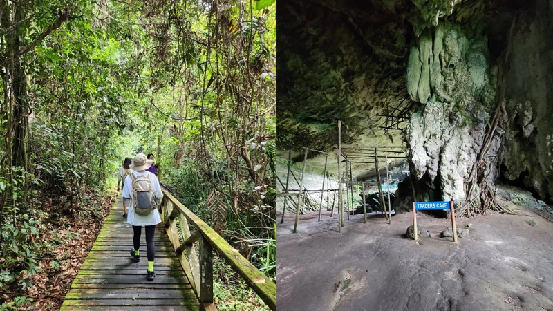 經過熱帶雨林棧道後是商人洞穴。