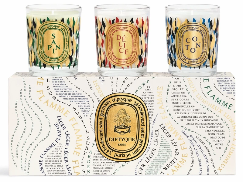 Diptyque 2023聖誕限量蠟燭(冷杉、乾果、綿雪)70g*3，NT4,600