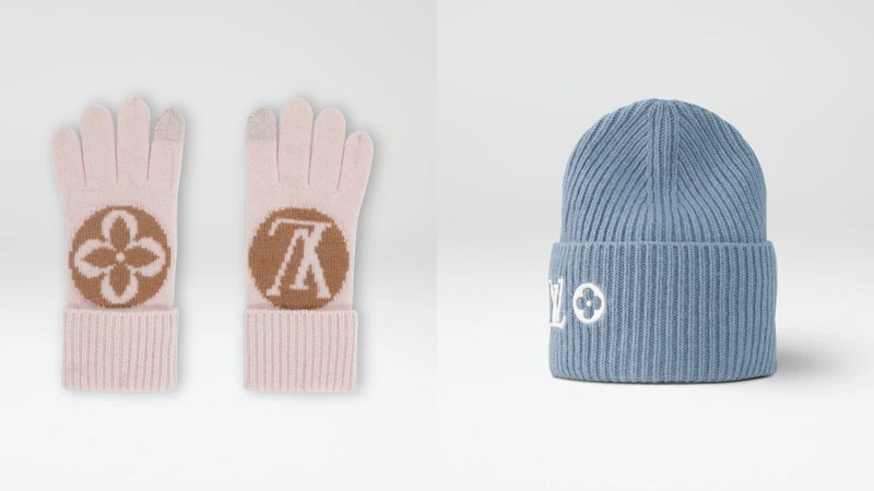 LV MEDAILLON GLOVES PINK 手套 NT16,800、LV HEADLINE BEANIE BLUE 帽子 NT16,400 LV MEDAILLON GLOVES PINK 手套 NT16,800、LV HEADLINE BEANIE BLUE 帽子 NT16,400