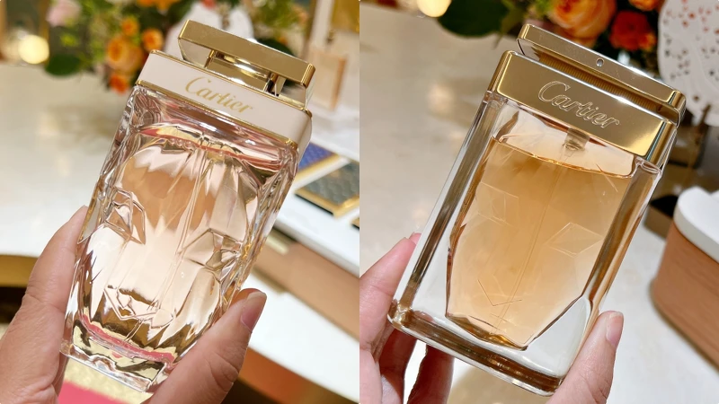 卡地亞La Panthère美洲豹香水系列(左) 2014年瓶身、(右)2023年瓶身。