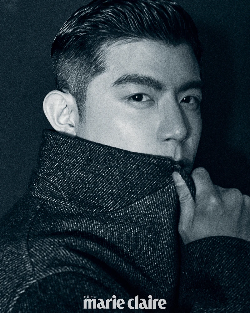 王柏傑/灰色羊毛大衣外套,Fendi。 王柏傑/灰色羊毛大衣外套,Fendi。