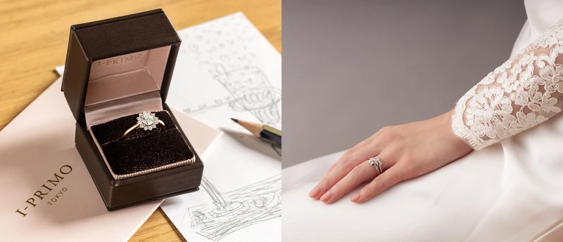 I-PRIMO「初明HATSUAKARI」系列婚戒；I-PRIMO「天之川AMANOGAWA」訂婚鑽戒