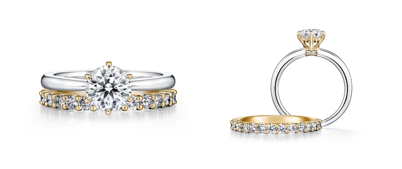 I-PRIMO KOKOROBOSHI雙金鑽戒及MANI HALF黃K金永恆戒