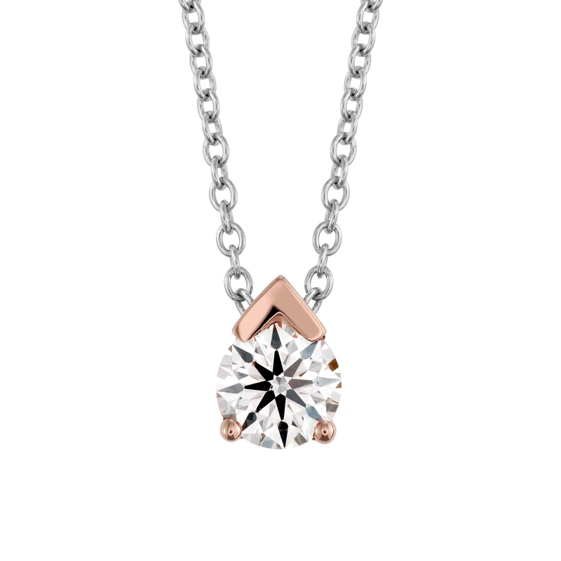 Hearts On Fire_Aerial 玫瑰金鑽石項鍊 主鑽約0.20ct NTD59,000 