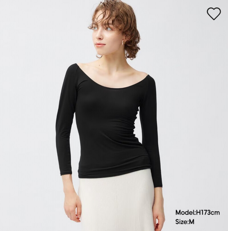 STYLE-HEAT保暖寬領上衣(8分袖) NT.290