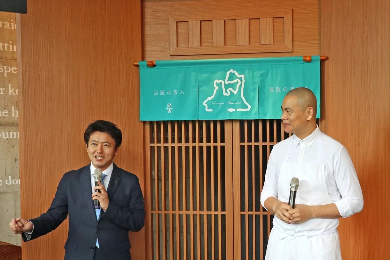 青森縣新任知事宮下宗一郎也來到「青森週」現場。 青森縣新任知事宮下宗一郎也來到「青森週」現場。