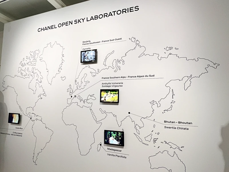 香奈兒在法國、美國、日本、韓國和中國擁有戶外實驗室。 香奈兒在法國、美國、日本、韓國和中國擁有戶外實驗室。