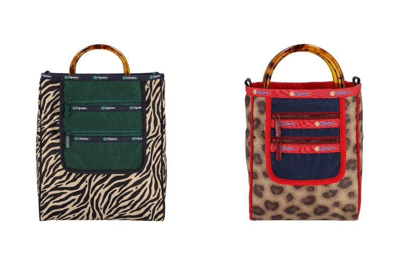 迷幻斑馬紋大型雙拉鍊口袋托特包NT$8,500;心魅豹紋小型雙拉鍊口袋托特包NT$7,500 迷幻斑馬紋大型雙拉鍊口袋托特包NT$8,500;心魅豹紋小型雙拉鍊口袋托特包NT$7,500