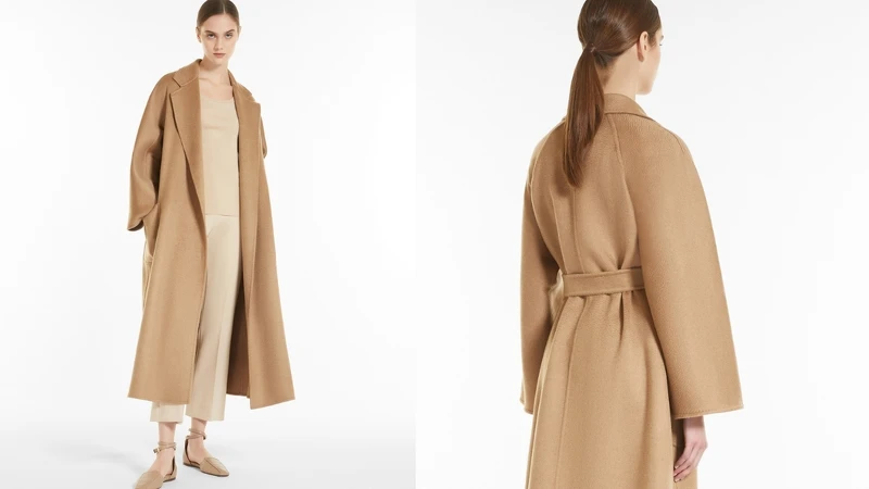 浴袍式羊絨大衣，約NT210,300。