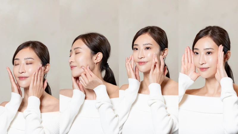 雅詩蘭黛逆齡煥顏按摩手法示範。