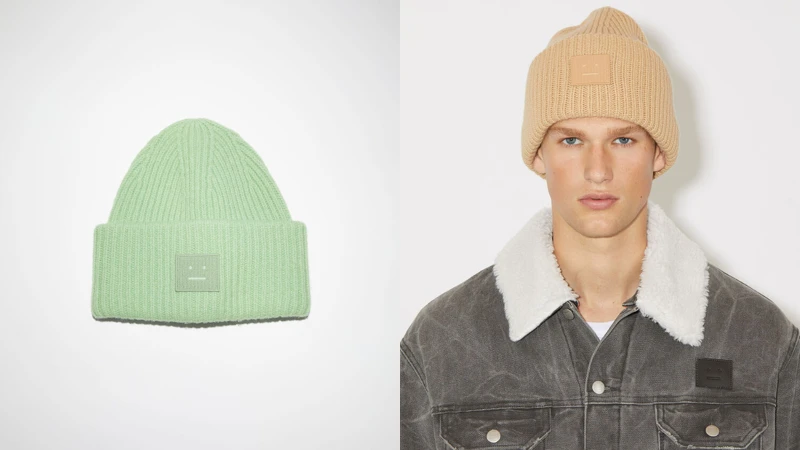 Acne Studios 大臉標誌毛線毛帽,NT$6,300。
