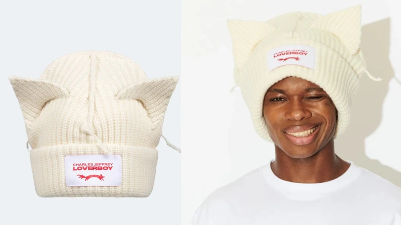 Charles Jeffrey Loverboy 超大耳朵毛線帽。