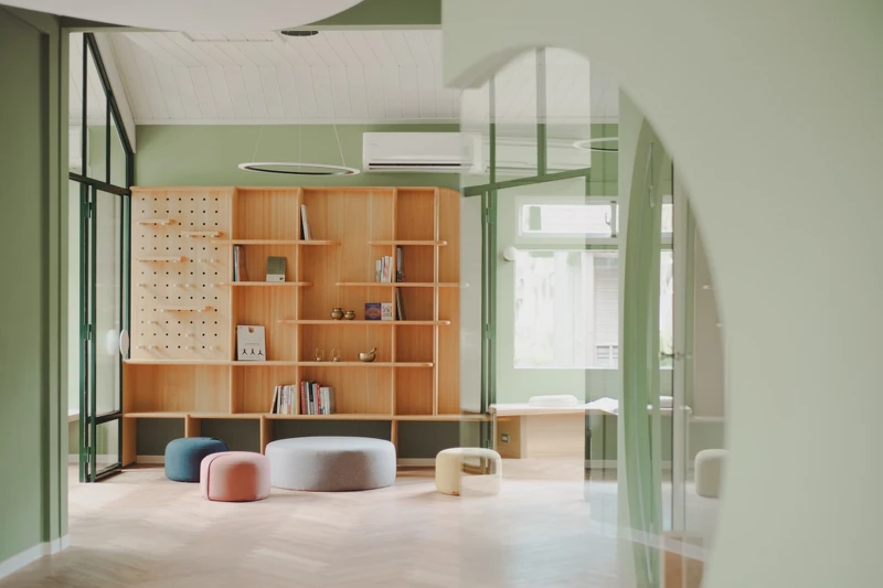 瑜伽教室空間。 瑜伽教室空間。