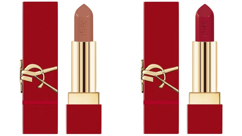 YSL 2024情人節愛無所畏限定系列奢華緞面唇膏(#NM赤裸謬思、#RM赤烈謬思)，NT1,580