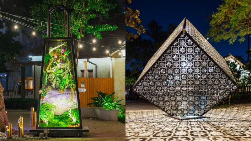 勝利星村燈區-超大型日式行燈《繁花盛艷》、位於巷弄交會處的《微光花影》 勝利星村燈區-超大型日式行燈《繁花盛艷》、位於巷弄交會處的《微光花影》