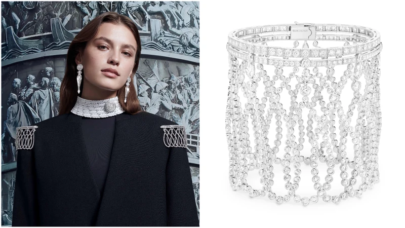 Épaulettes鋪鑲鑽石肩章,亦可做為手鍊配戴 Épaulettes鋪鑲鑽石肩章,亦可做為手鍊配戴