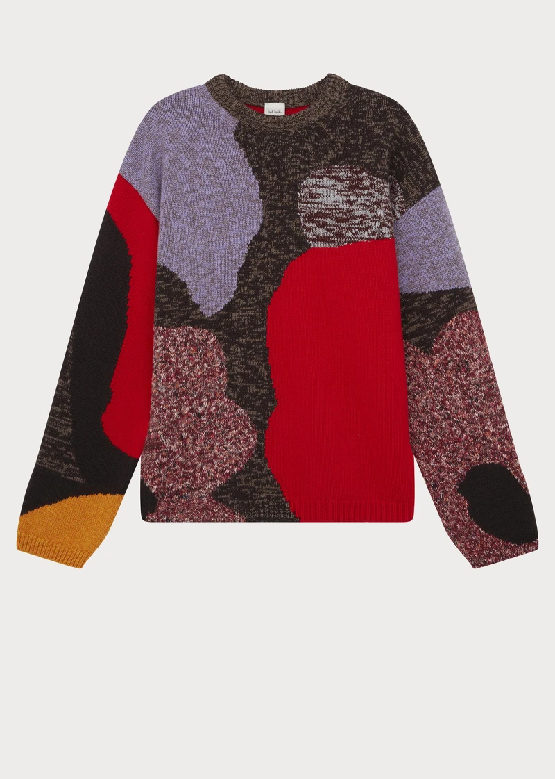 Paul Smith 骨董地毯印花羔羊毛針織毛衣,NT32,500。 Paul Smith 骨董地毯印花羔羊毛針織毛衣,NT32,500。