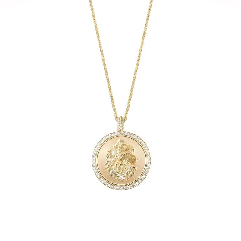 Wladimir Medal in yellow gold, set with diamonds