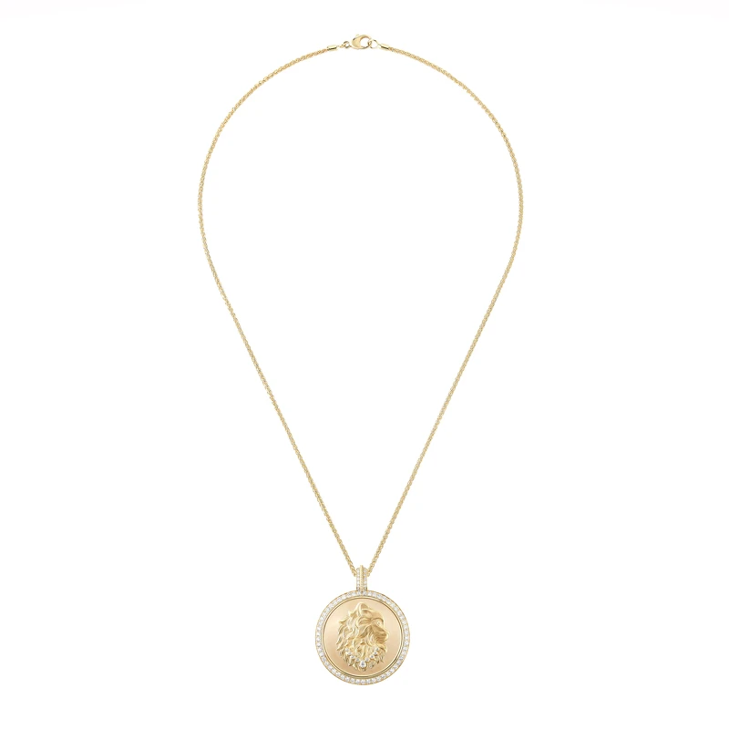 Wladimir Medal in yellow gold, set with diamonds